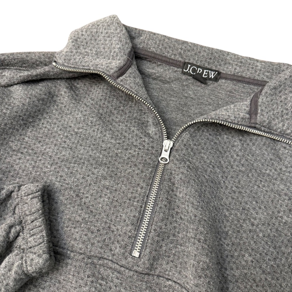 J.Crew Terry Half-Zip Pointelle Pullover Sweatshirt‎ Women BM325 XS